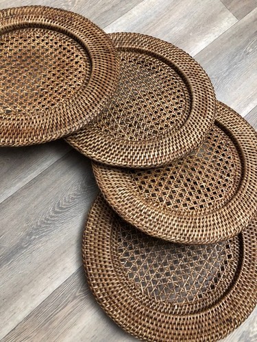 Rattan charger plates - x,