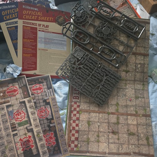Blood bowl pitch with - blood,