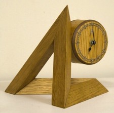 Modern New Oak Wood Mantel Table Clock Made in Italy