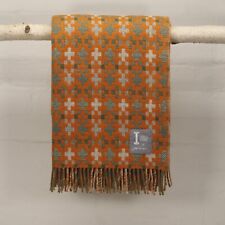 Loom & Bobbin UK Made Wool Blanket Welsh Tapestry / Fair Isle Design -Clementine