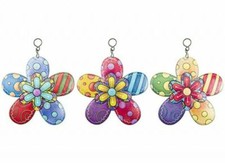 3 x Colourful Flower Metal