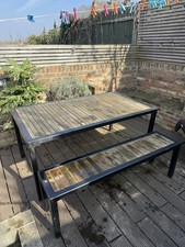 Metal Garden Bench and Table