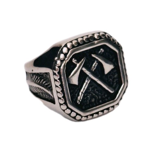 Men viking axe signet ring - men's,