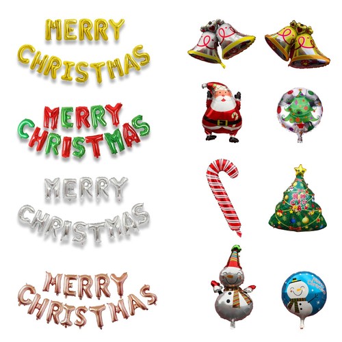 Merry christmas foil - merry, balloons