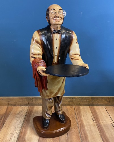 Vintage old man waiter - old,