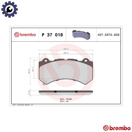 Brake pad set disc - set,