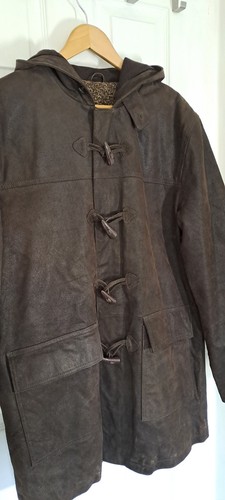 Vintage brown leather parka - brown,