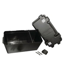 Leisure Battery Box Black Large With Straps Caravan Camper Boat Motorhome