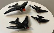 Cute 3D Ceramic Wall Mounted Swallows Flying Bird Ornament Wall Hanging Decor