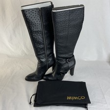 Mimco Black Leather Knee High Boots | Size 39 / US 8 / UK 6 (C8) CP#8700