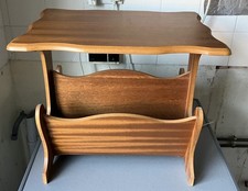 Small Veneered Wooden Side/ Coffee Table Magazine Remote Control Rack Vgc