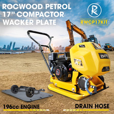 Wacker Plate Compactor Compaction RocwooD 17" 196cc Petrol FREE Pad & Wheel Kit