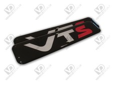 COMPATIBLE WITH CITROEN SAXO VTS RED DOOR BADGES PAIR DOMED RESIN GEL EMBLEMS