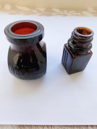 Vintage small brown bovril - brown,