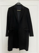 Savile Row Gieves & Hawkes 100% Cashmere And Wool black Overcoat Size 42RUK/52EU