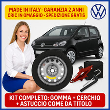 Set Space Saver Wheel VW Up 16” 4 Holes With Car Jack + Case DOT2025