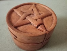 Wood Puzzle Box with Star of