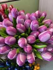 Wooden Tulips Set of 9 Spring
