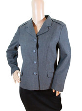 Vintage 1980s Danish Civil Defence blazer jacket grey military coat army type AN