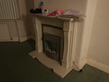 LIMESTONE/SANDSTONE FIREPLACE SURROUND good condition beige