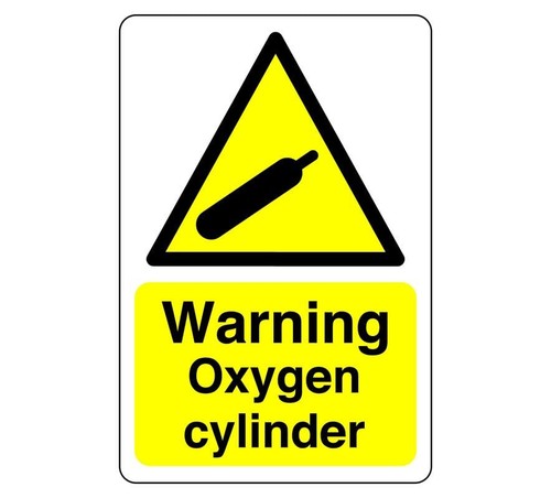 Warning oxygen cylinder - warning,