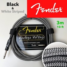 NEW Fender Vintage Voltage Guitar Bass Lead cable 3 metre 10ft Black&White