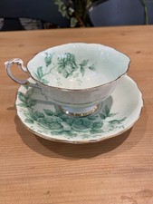 Rare 1930s Paragon Fine Bone China England Green Flower Cup And Saucer 1213