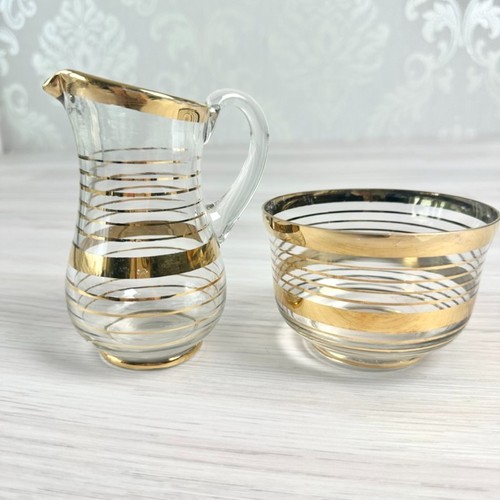 Vintage glass jug bowl set - vintage, art