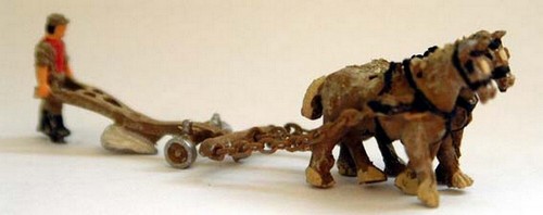Horse drawn plough farmer - horse,