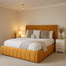 Ottoman Bed Frame Plush Velvet Upholstered Gas Lift Storage Double & King Bed