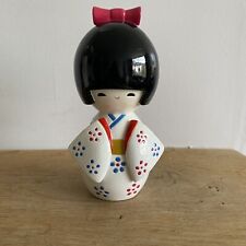 Japanese Kokeshi Doll Figurine Ceramic/Wood Doll In Kimono Oriental Geisha 14cm