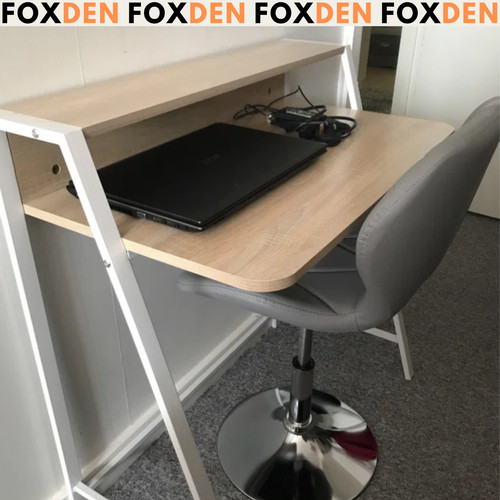Oak white computer desk - oak,