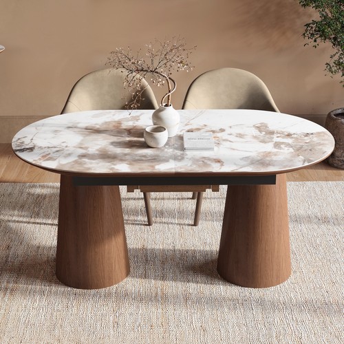 Large walnut and marble effect - walnut,