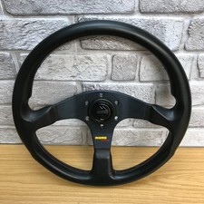 Genuine Momo Corse 350mm black leather steering wheel. Lancia Delta Integrale 8B