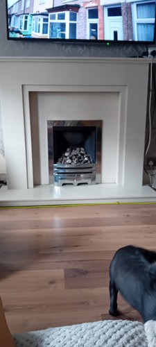 Marble hearth gas fire - gas, and