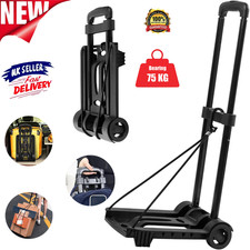 75KG Collapsible Folding Hand Truck Dolly Portable Trolley Luggage Push Cart UK