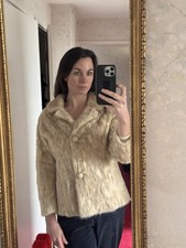 Ivory Real Mink Fur Coat Size