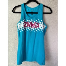 Zumba Fitness Women's Tank Top Racerback Join the Party Activewear Turquoise XL