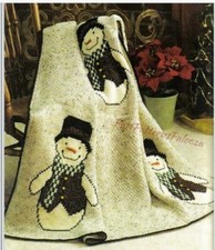 Vintage snowman afghan / throw