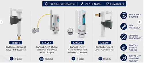 Toilet flush system fill - fill, valve