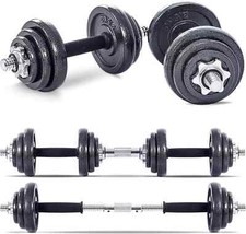 Cast Iron Adjustable Dumbbell Barbell Weight Set 15KG 20KG 30KG 50KG Home Gym