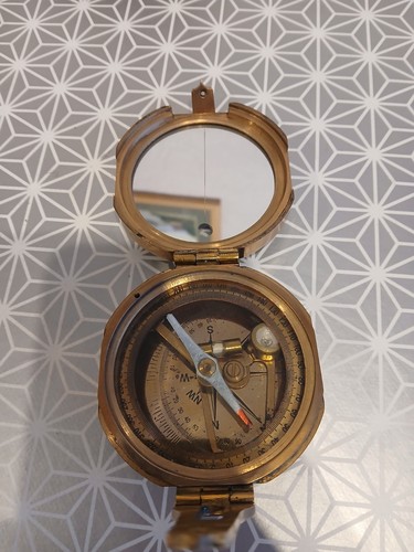 Vintage solid brass brunton - ,