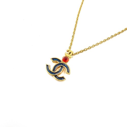 Chanel logo gripoix blue - chanel,