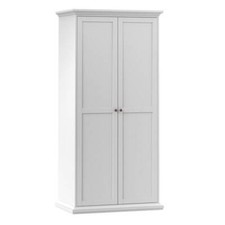 PARIS 200CM TALL FRENCH COUNTRY STYLE WARDROBE WITH 2 DOORS IN WHITE