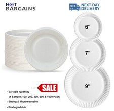 White Paper Plates 6" 7" and