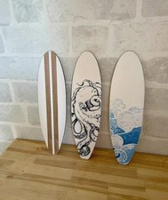 3 Wooden Surfboards Wall Shelf