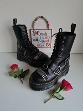 Dr Doc Martens Jadon Hi stud buckle strap platform quad boots UK4 US6 EU 37