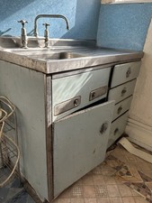 Vintage Taylor Rose Metal Kitchen Sink Unit 1950/60s Steel Cabinet Kitchen Sink