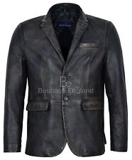 Mens Leather BLAZER Black Bronze Classic ITALIAN Tailored REAL LEATHER 3450