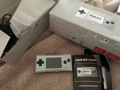 Gameboy micro silver boxed - gameboy, -boxed